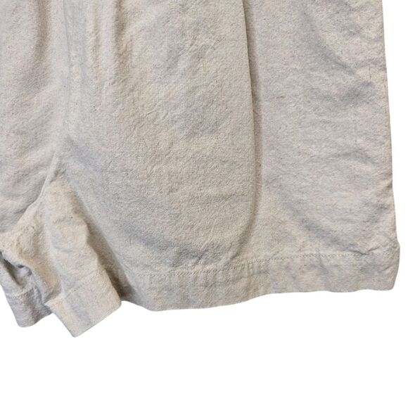 ASOS Women's 0 High Waist Cream Linen Blend Shorts with Elastic Waistband - Picture 8 of 11